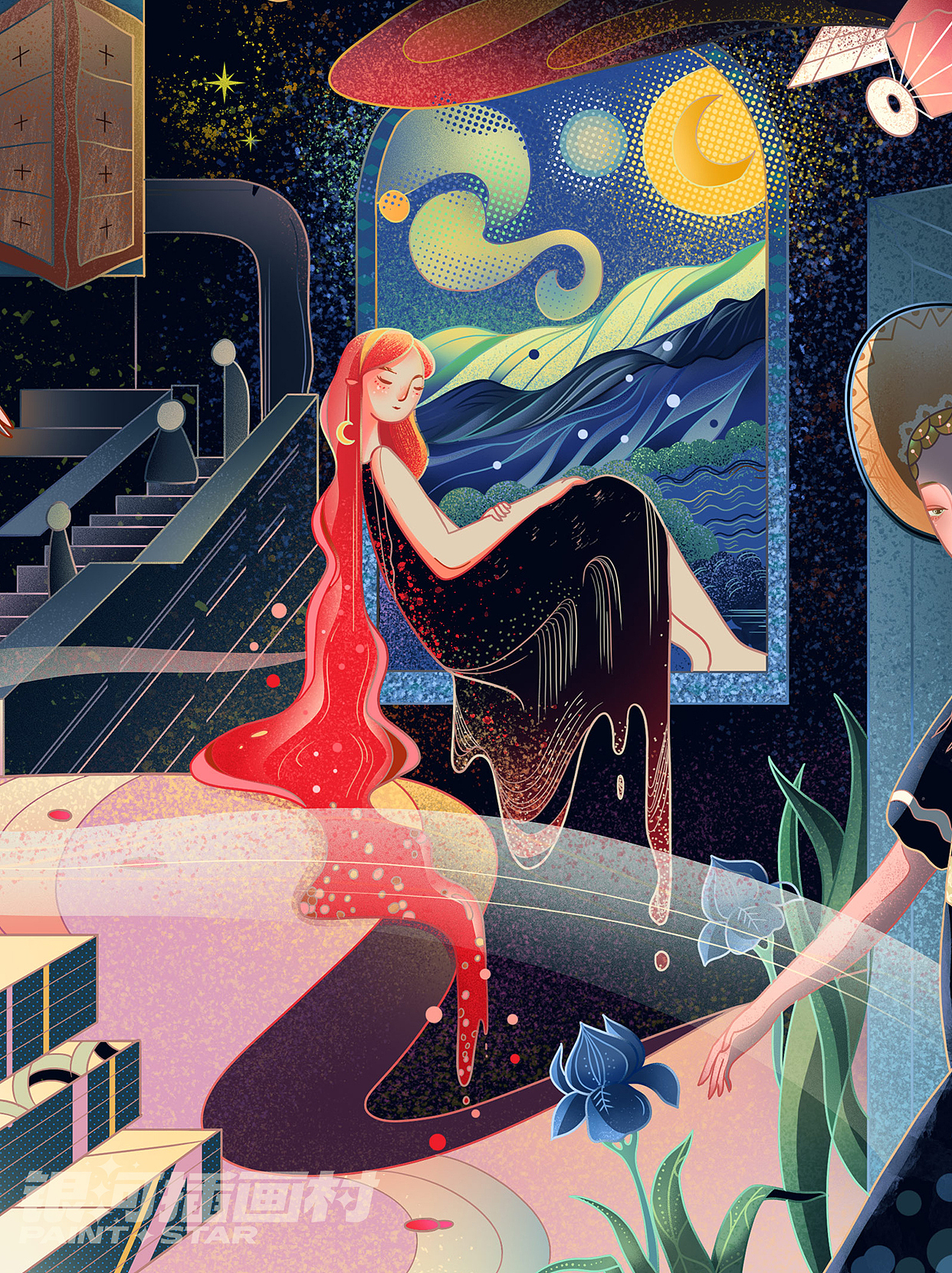 茶派的美好世界-在梵高的世界里（图ZMzI0NzQyMDU2） - 新锐潮流插画 - 站酷设计师瞎画师EthanYang原创素材 - 站酷ZCOOL