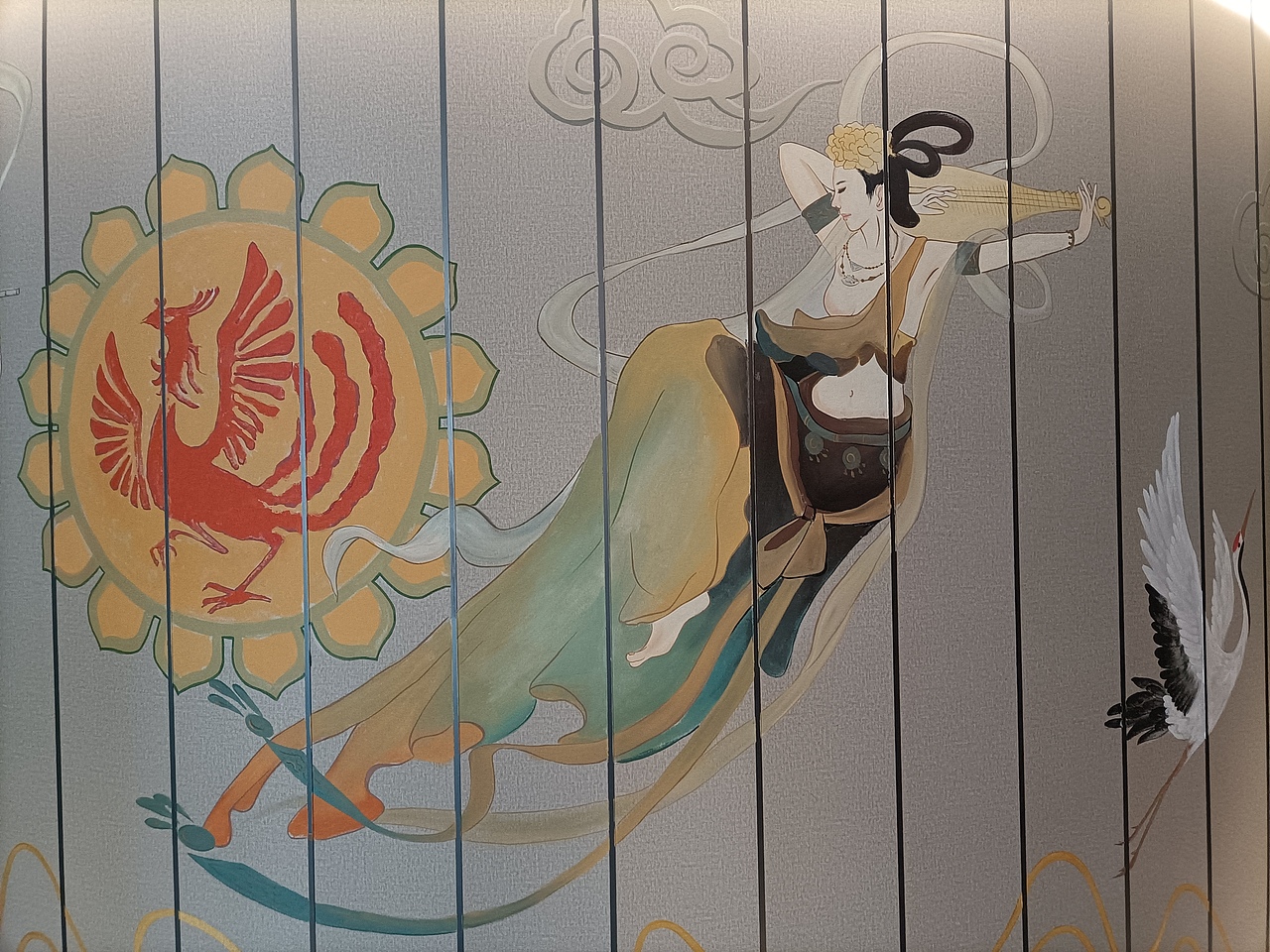 仿敦煌飞天人物壁画墙面彩绘（图ZMzMwNDE5MzAw） - 绘画 - 站酷设计师中绘壁画原创素材 - 站酷ZCOOL