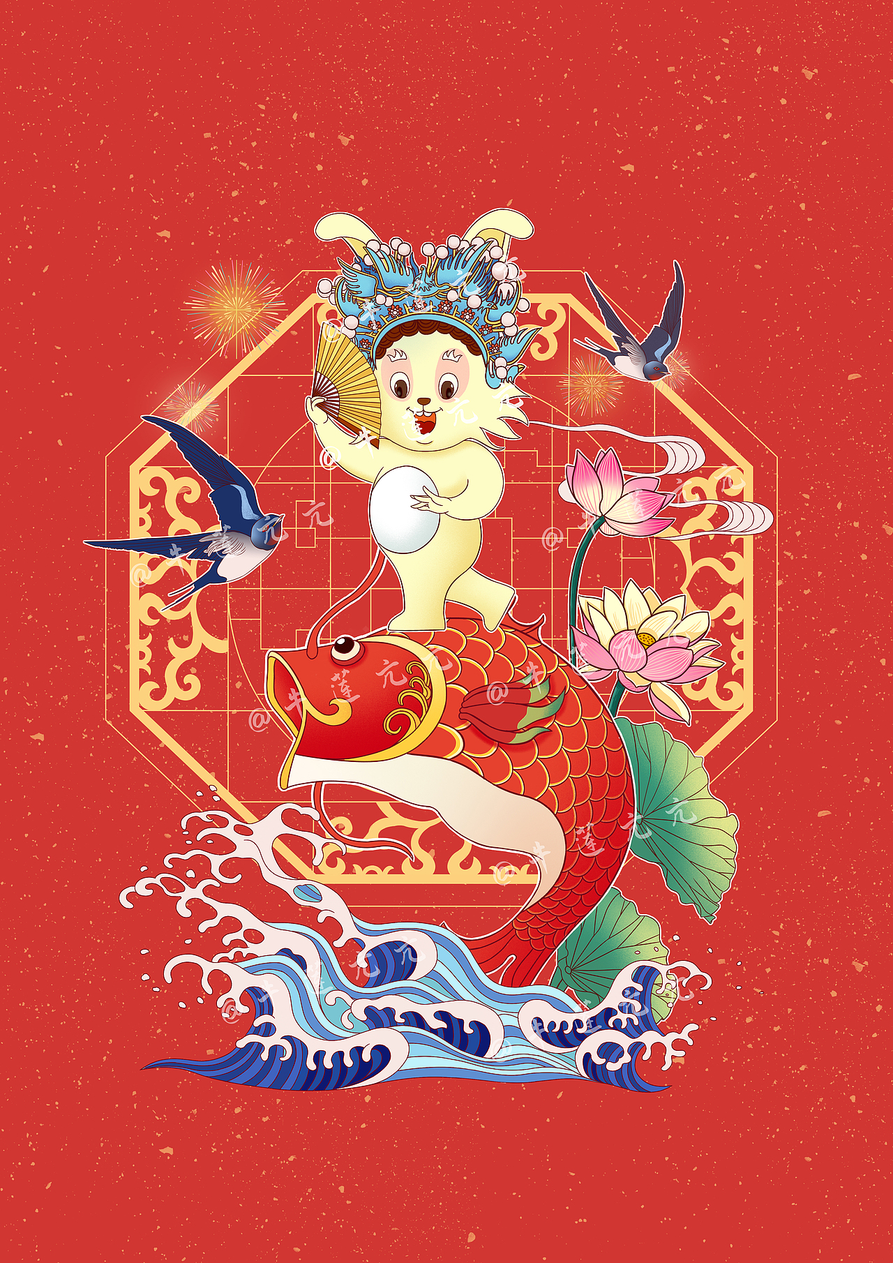 2023年兔年主题插画（图ZMzEyODI0NzA0） - 商业插画 - 站酷设计师牛莲亢亢原创素材 - 站酷ZCOOL