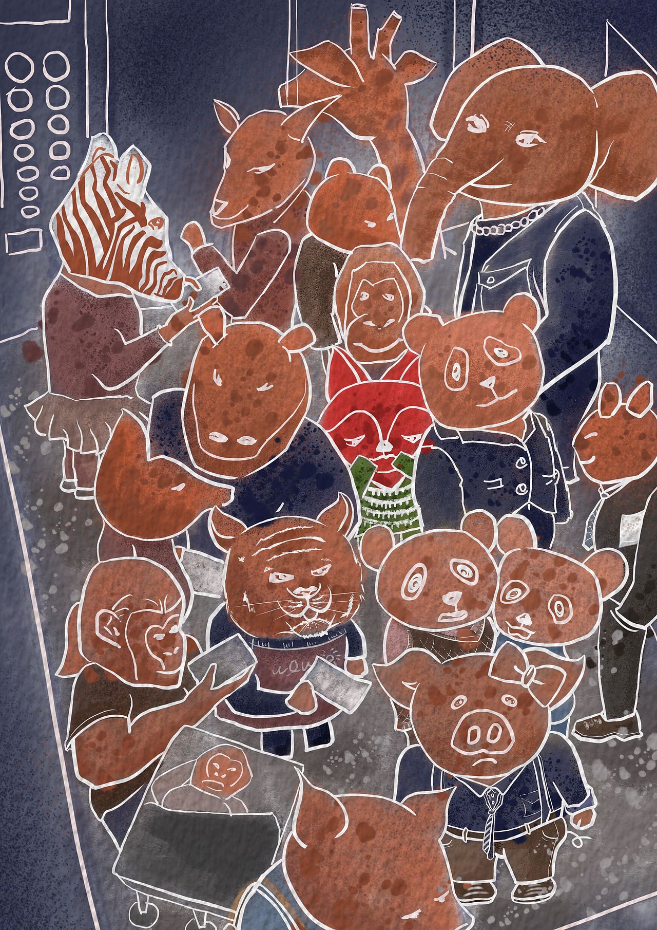 社交距离插画设计（图ZMzEyNzM3ODIw） - 创作习作 - 站酷设计师北极熊也想去南极原创素材 - 站酷ZCOOL