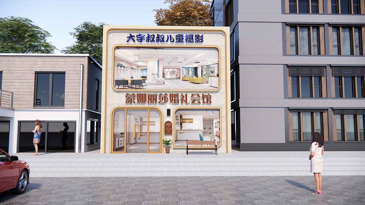 婚纱摄影店门头（图ZMzI1NDgyMTYw） - 商业空间设计 - 站酷设计师丰云视觉原创素材 - 站酷ZCOOL