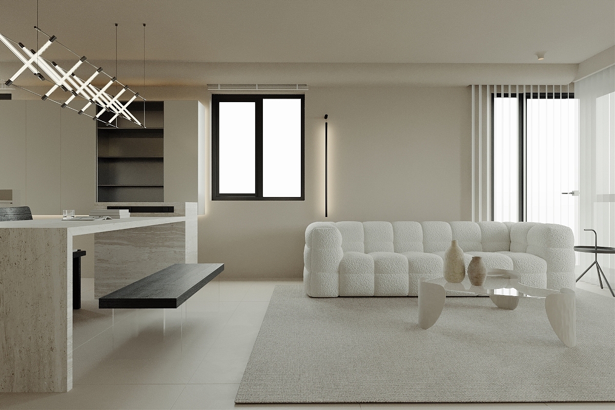 现代不同风格客餐厅