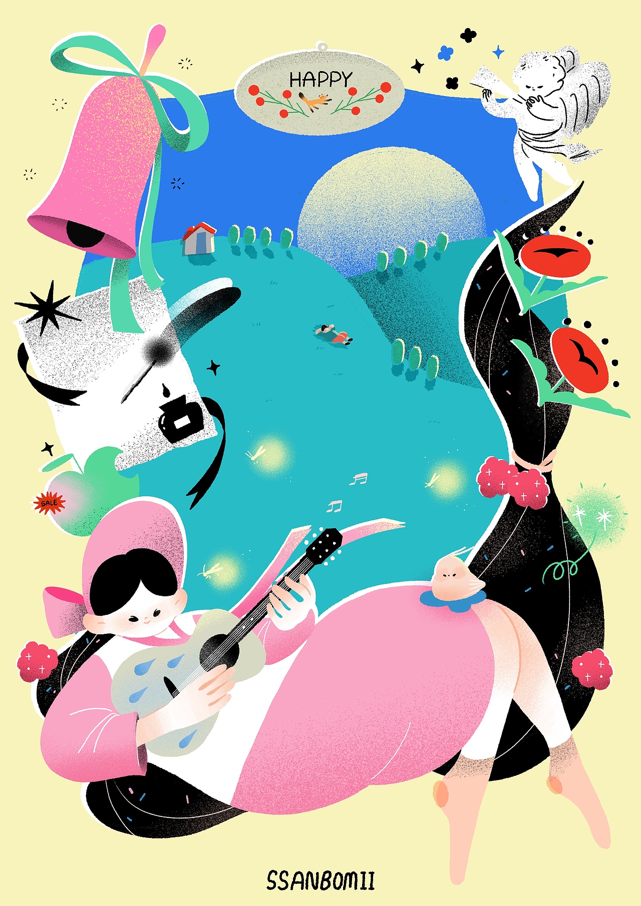 「插画合集」与乐同在,美好一天