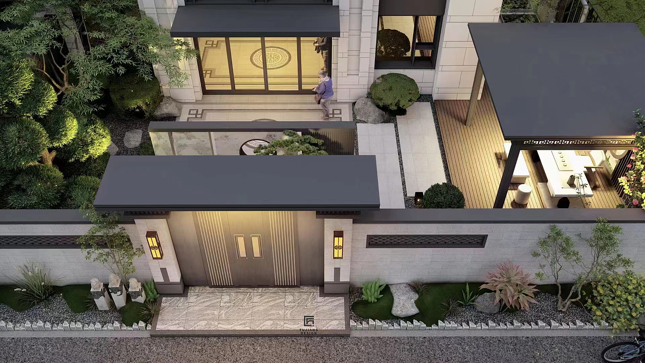 私家庭院设计 | 简约的景观空间（图ZMzU5MzcyNzg0） - 景观设计 - 站酷设计师思思爱设计原创素材 - 站酷ZCOOL