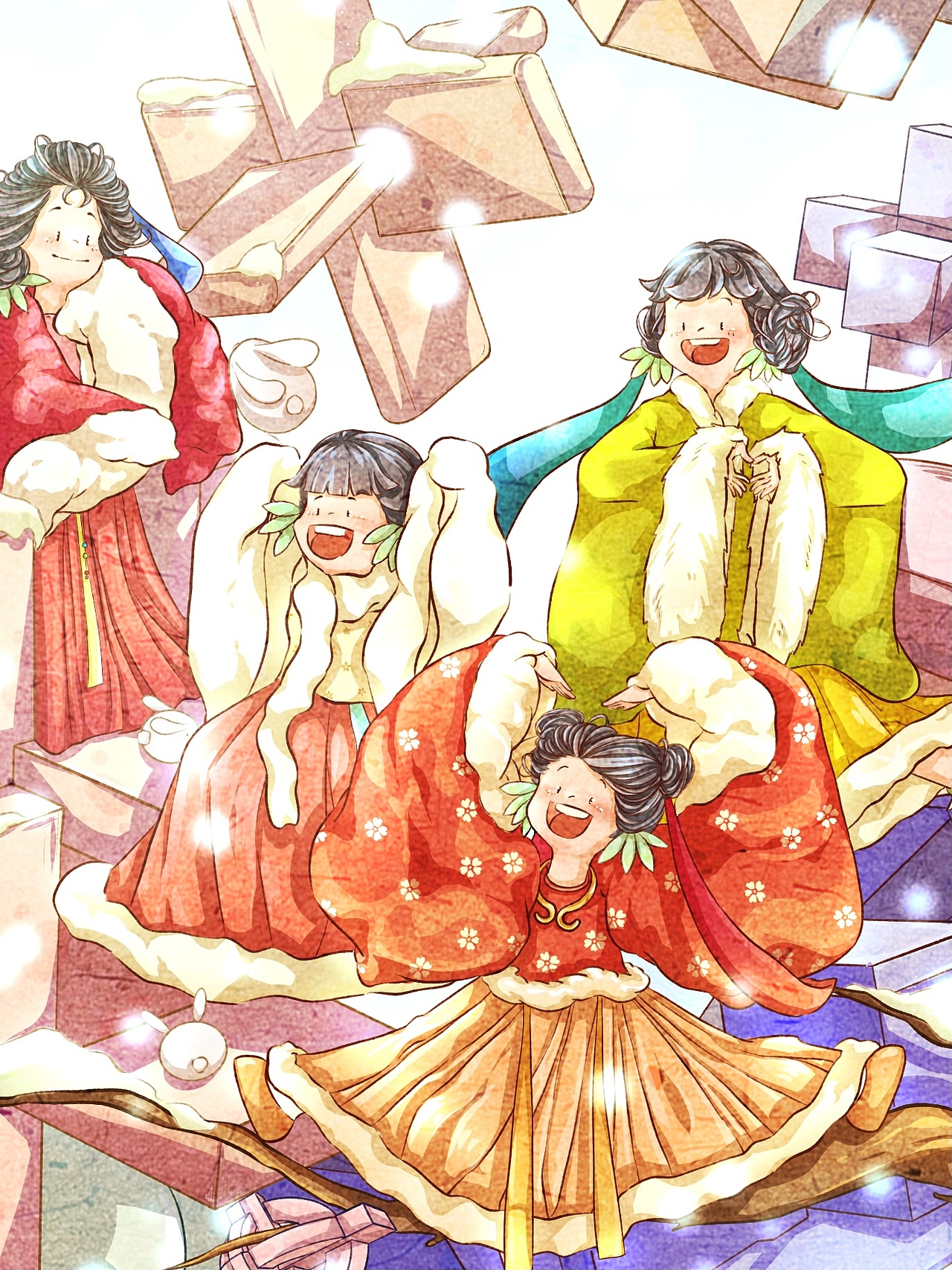 春夏秋冬（图ZMzM3MzYxNDEy） - 商业插画 - 站酷设计师杉小杉原创素材 - 站酷ZCOOL