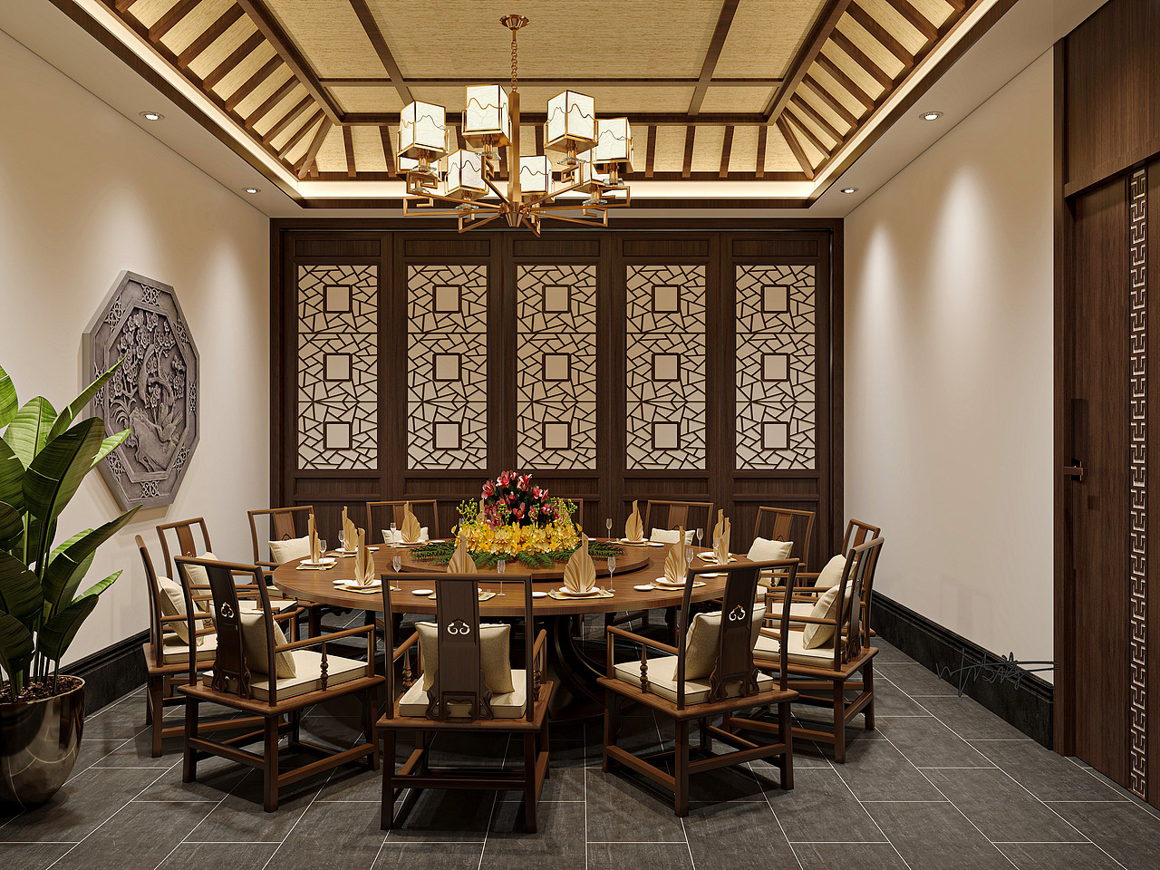 中餐厅设计|徽派建筑古风餐厅