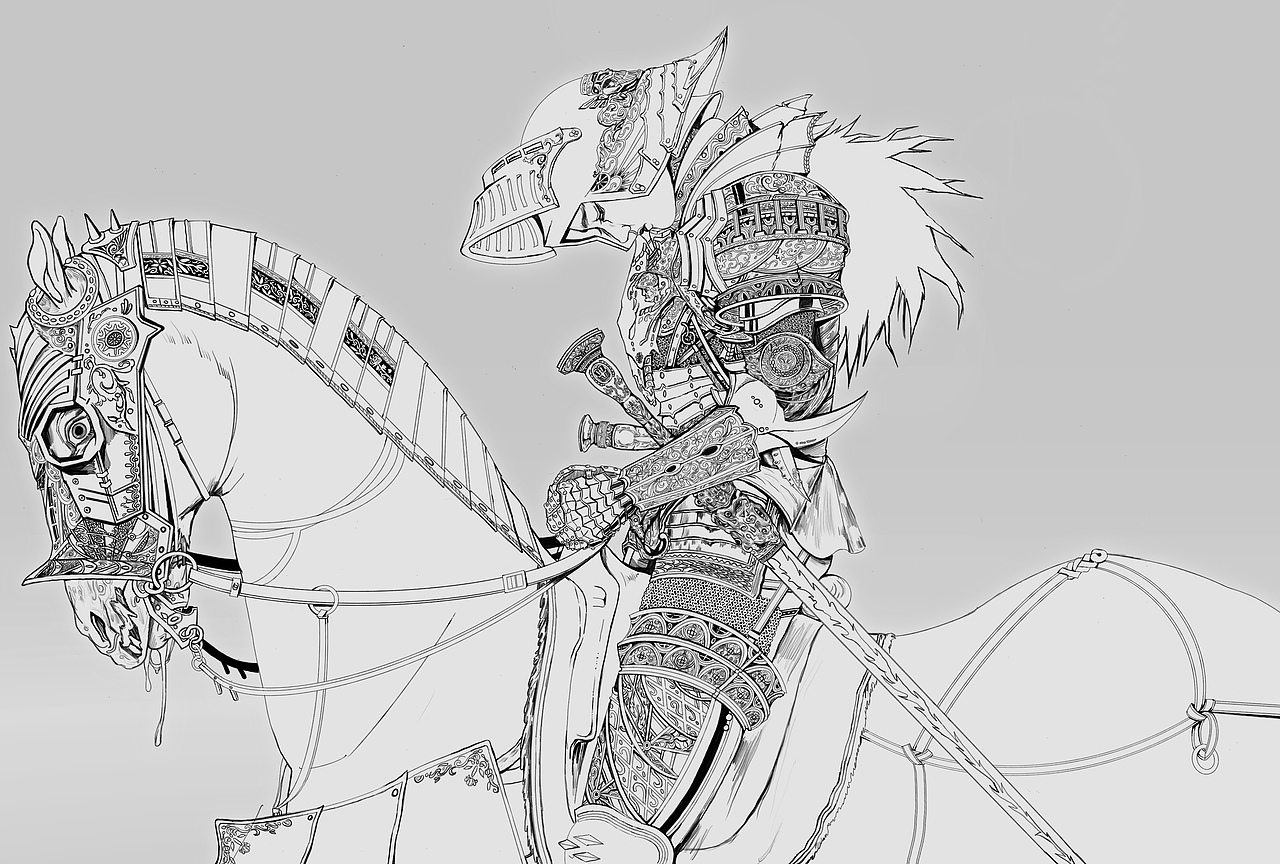 夕阳下的骑士（图ZMzIyNTQ0NTI0） - 创作习作 - 站酷设计师李焦粒原创素材 - 站酷ZCOOL