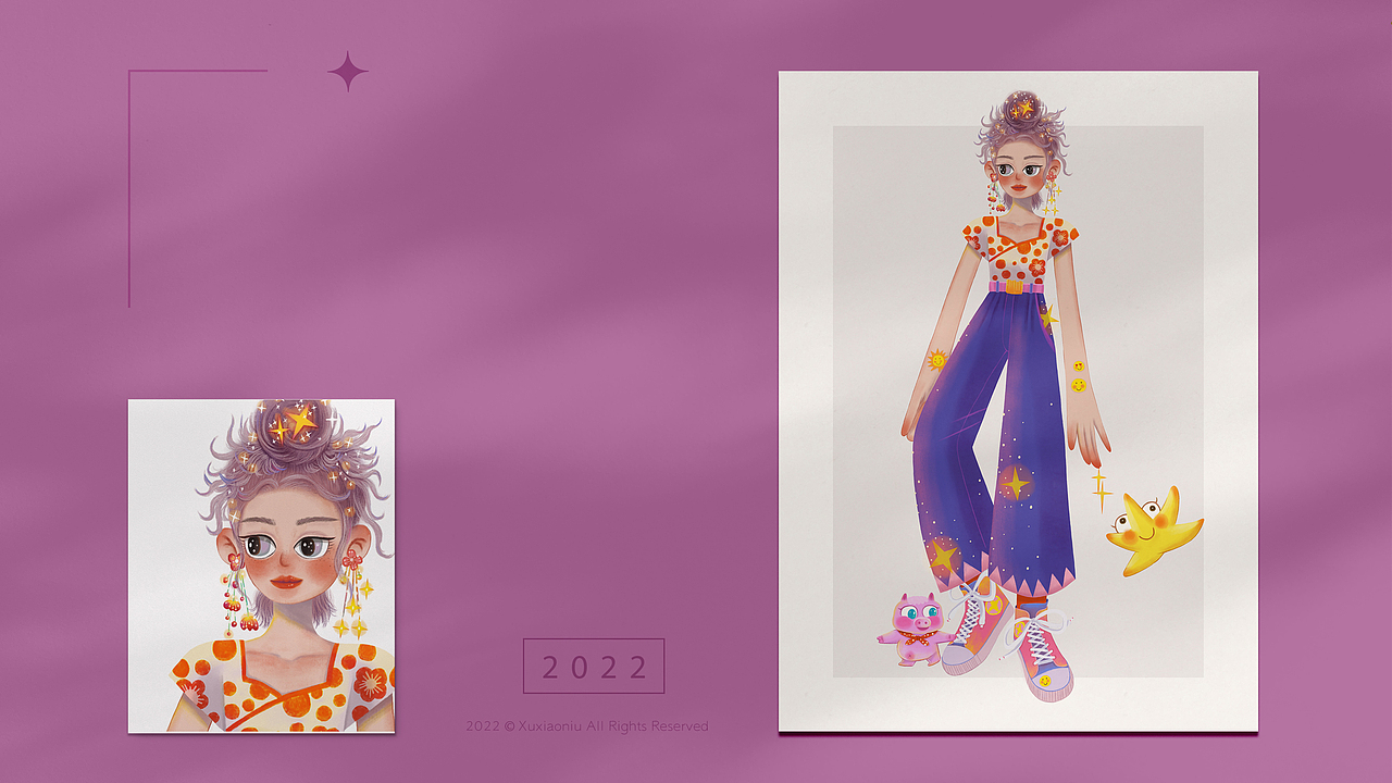 2022年插画小结（图ZMzAyMzAxOTIw） - 创作习作 - 站酷设计师Xu小牛原创素材 - 站酷ZCOOL