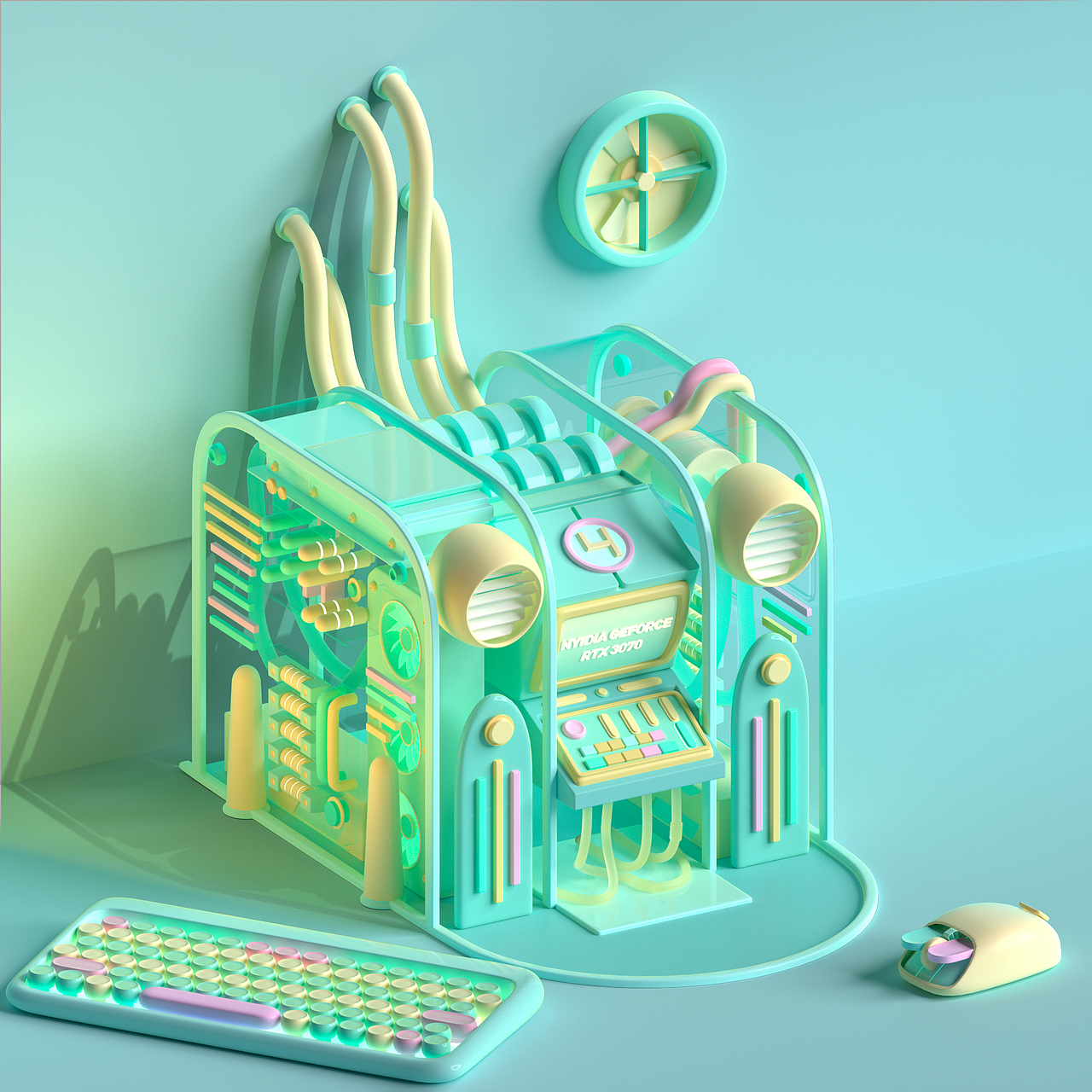 C4D三维渲染练习作品（图ZMzI4MDExNDQ0） - 场景 - 站酷设计师沐瑶梓之原创素材 - 站酷ZCOOL