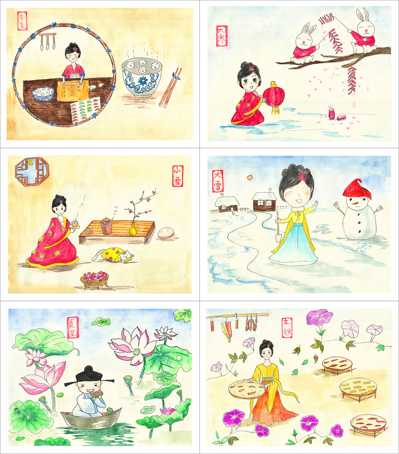 二十四节气（图ZMzU1NjE4NzIw） - 艺术插画 - 站酷设计师Linda1688原创素材 - 站酷ZCOOL