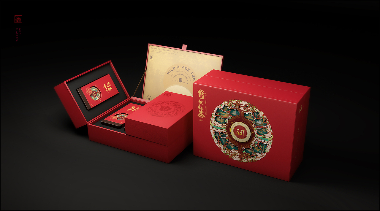 茶叶礼盒>野生红茶物料包装设计案例（图ZMzA3NjIxNDQw） - 包装 - 站酷设计师云度视觉原创素材 - 站酷ZCOOL