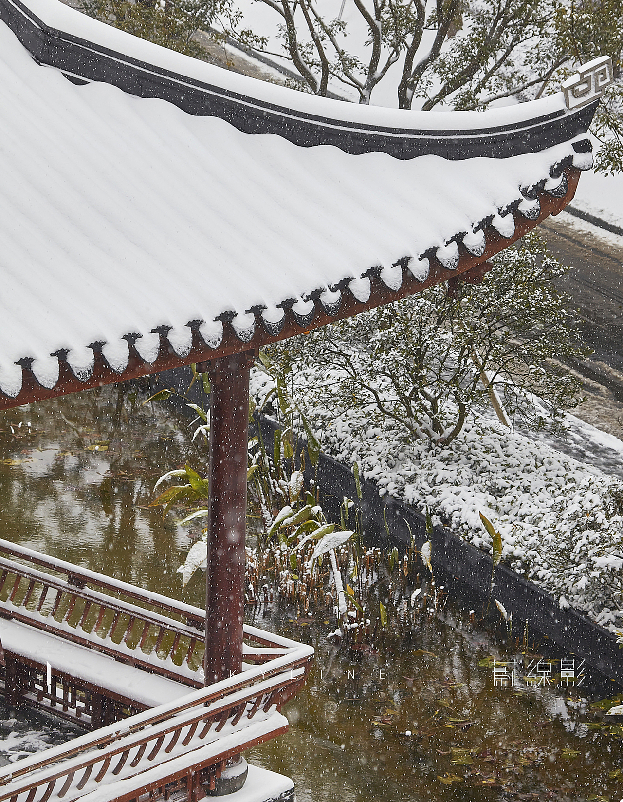 园林拍摄|建筑地产商业摄影|美成仙境的长沙星河湾雪景