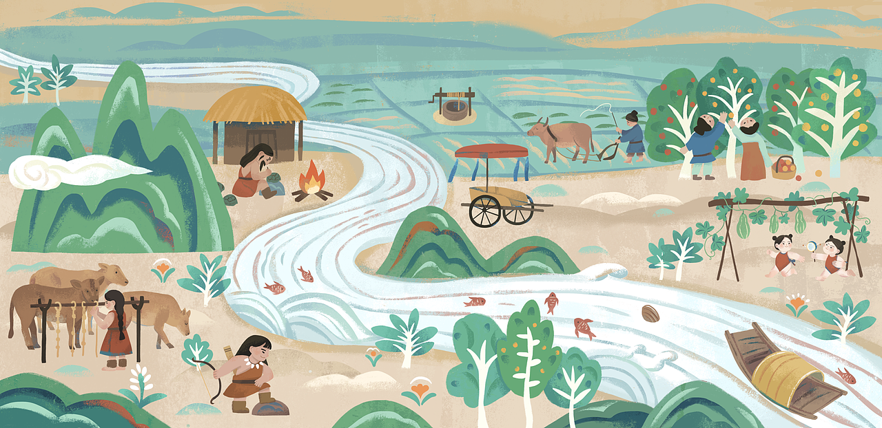 一套敦煌风格的图（图ZMzM5NDU2MDE2） - 商业插画 - 站酷设计师鱼风子原创素材 - 站酷ZCOOL