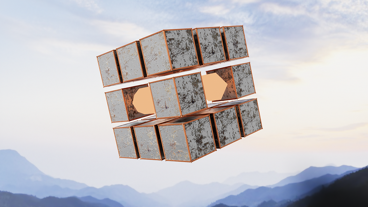 c4d小作品 科技方块