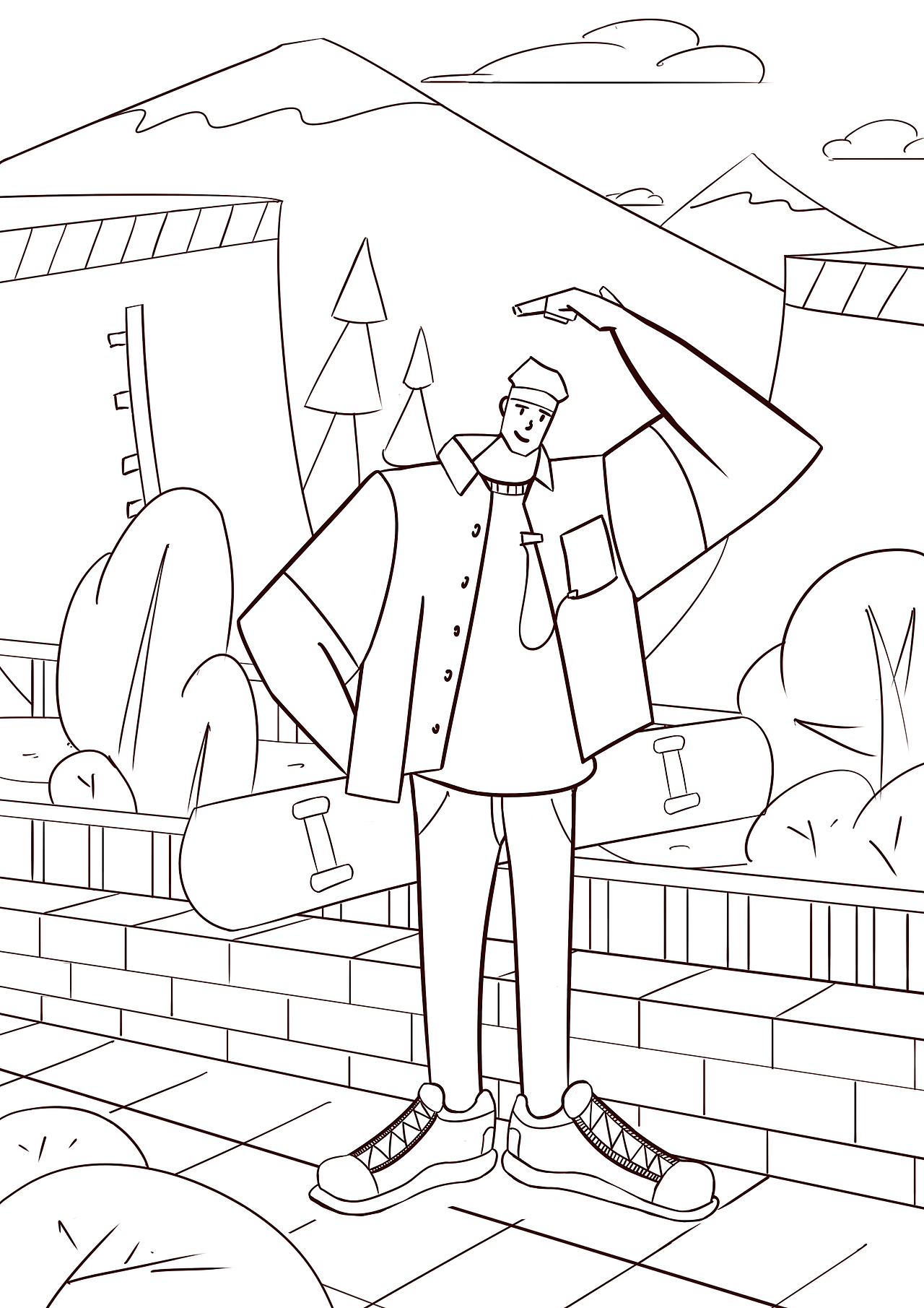 扁平夸张块面人物插画练习（图ZMzM0NDU5MTQ4） - 创作习作 - 站酷设计师刘小文插画设计原创素材 - 站酷ZCOOL