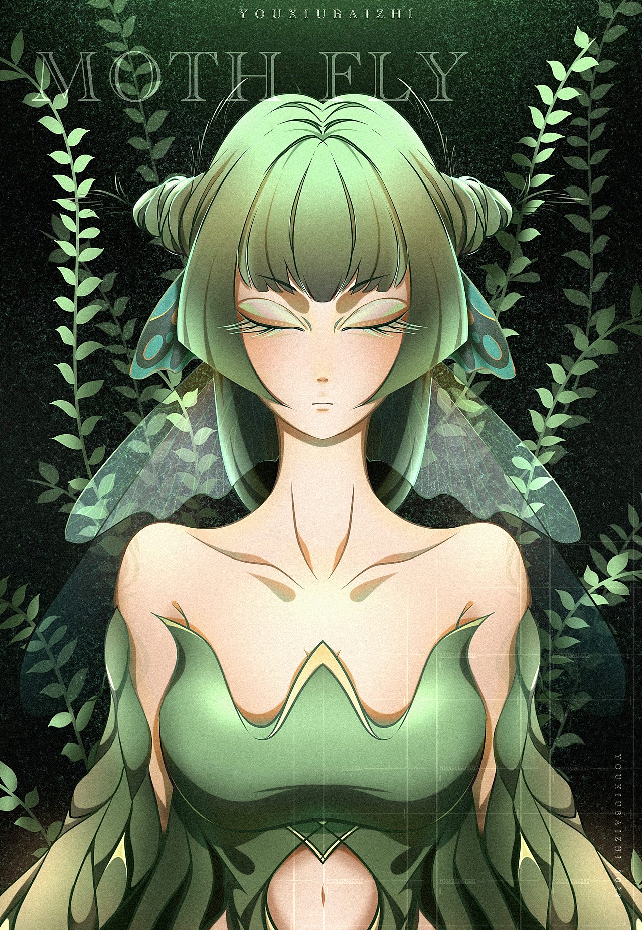 画一组昆虫拟人小姐姐