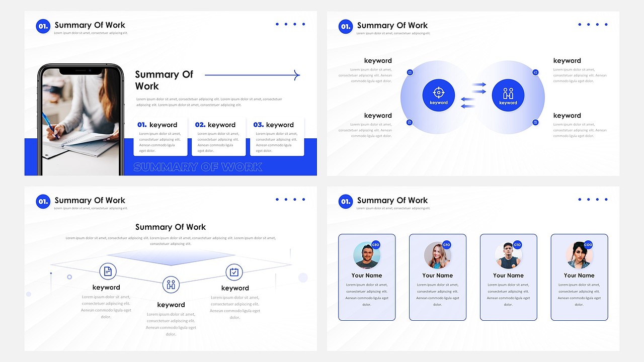 【耀你好看】蓝色极简商务时尚部门工作计划PP3