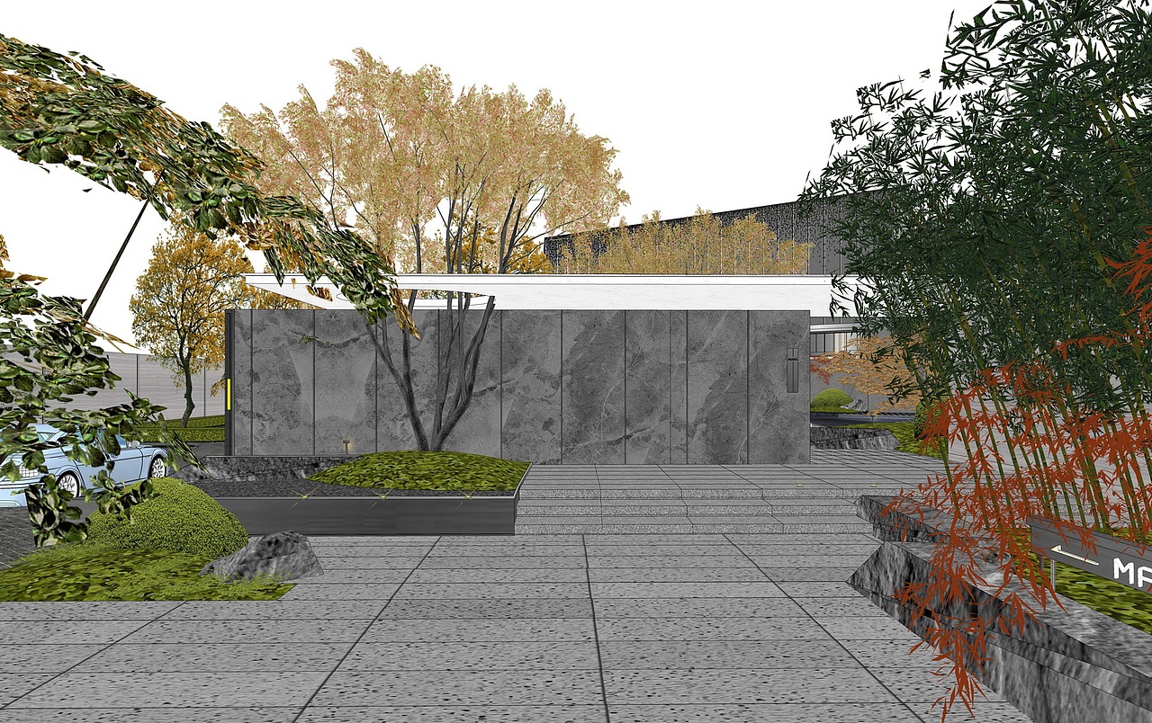 现代示范区景观SU模型下载