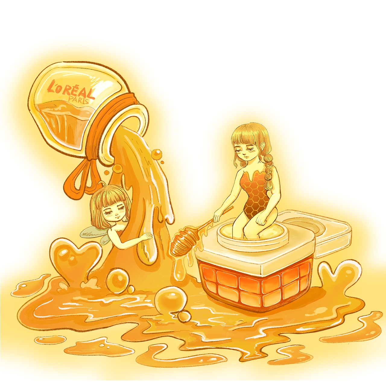 欧莱雅小蜜罐面霜（图ZMzI5OTU4NDcy） - 商业插画 - 站酷设计师酒木原创素材 - 站酷ZCOOL