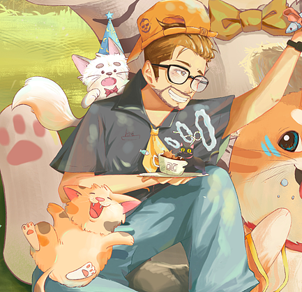 卫叔与猫 | 原创插画 | 草原派对～（图ZMzE0NzAxODI0） - 商业插画 - 站酷设计师哆啦画画了么原创素材 - 站酷ZCOOL