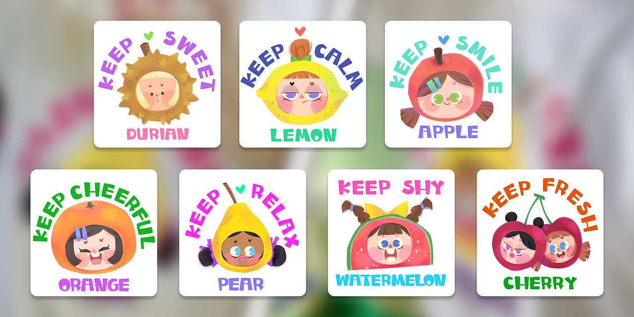 水果女孩,为此还自己写了一套字母···