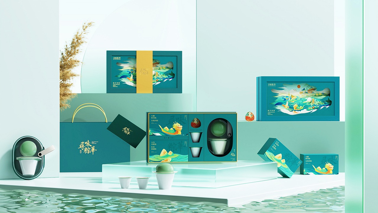 2022 盛时粽茶端午礼x寻味粽华系列丨鲤遇&膳佳家居（图ZMjk3ODY3Mjg4） - 生活用品 - 站酷设计师鲤遇全案礼盒原创素材 - 站酷ZCOOL