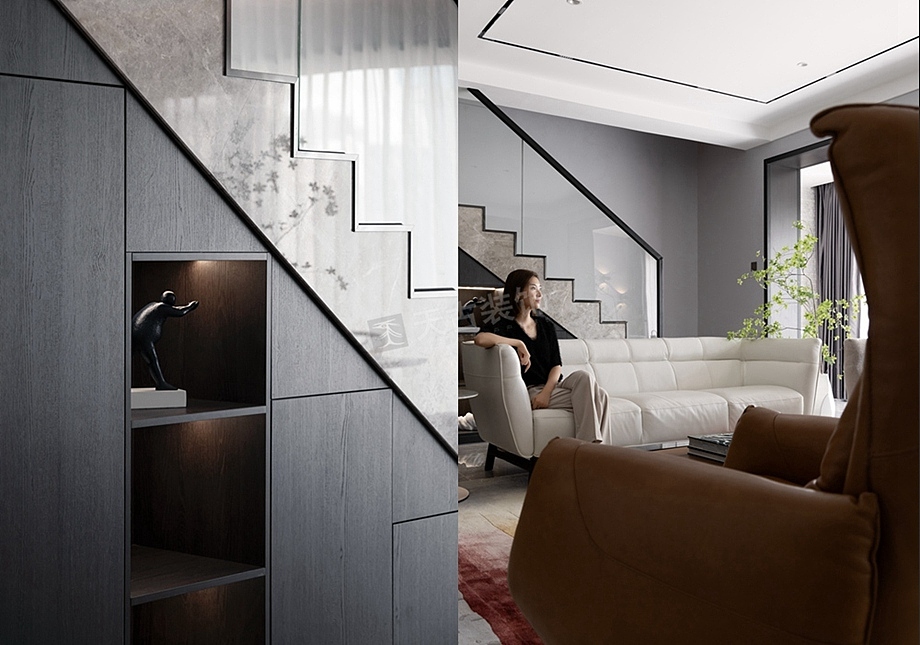 万科御澜道(跃层)装修案例,现代简约风设计完工实景