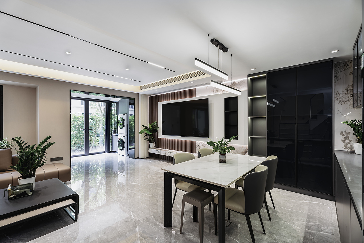 一套简约轻奢别墅空间摄影