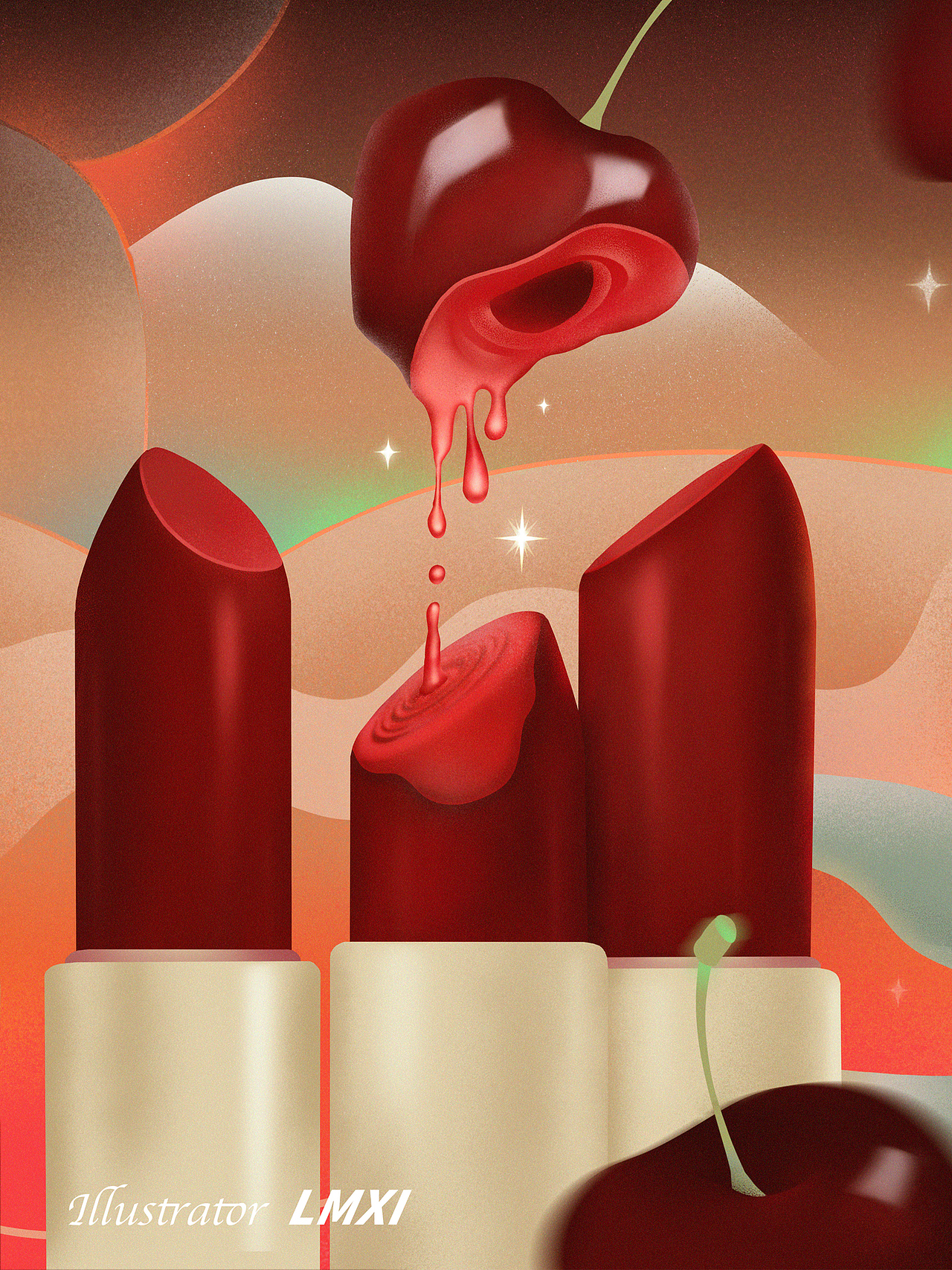 美妆品牌插画（图ZMzMxNDk1NzY4） - 商业插画 - 站酷设计师蓝屿Lmxi原创素材 - 站酷ZCOOL