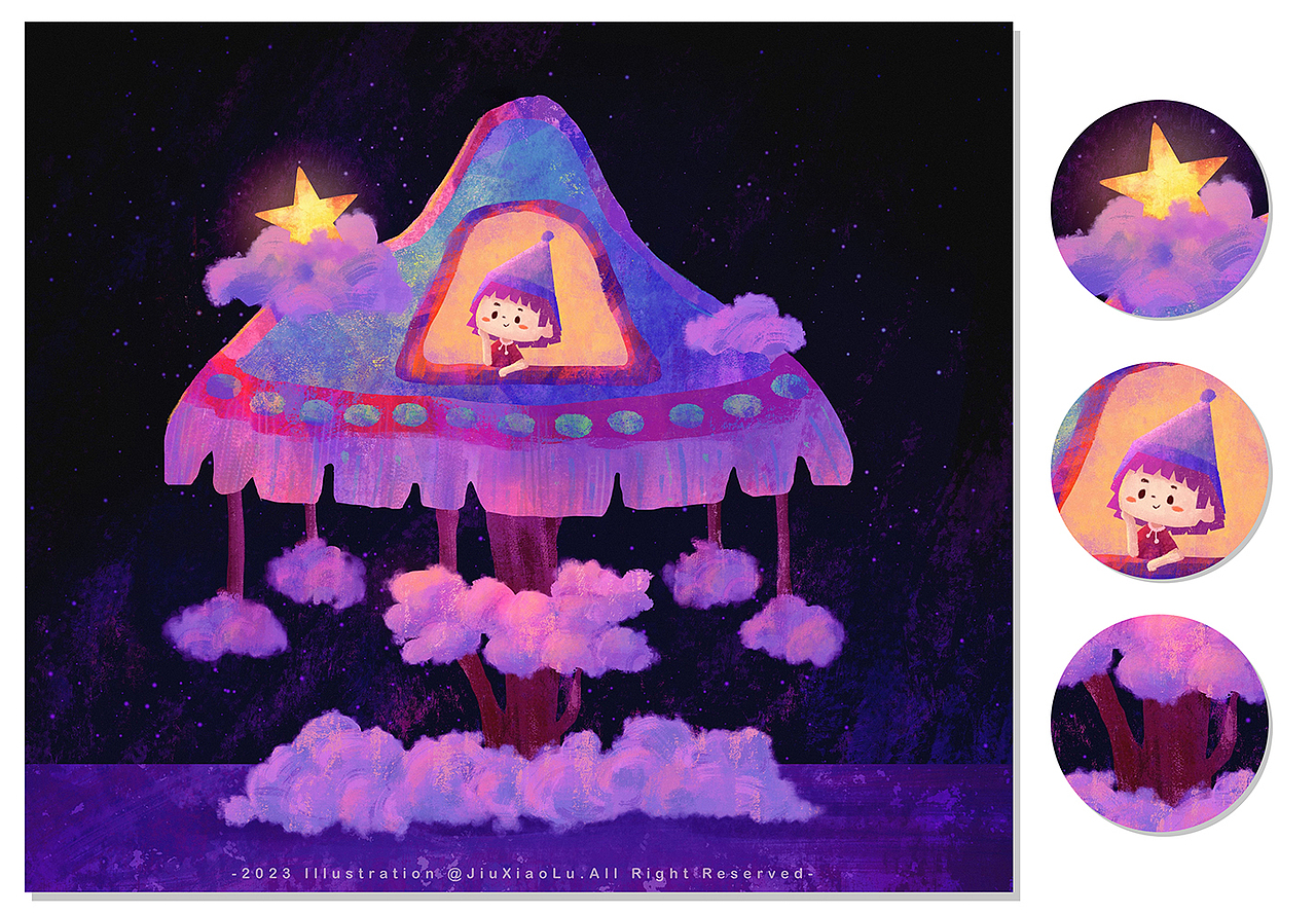 原创插画-《梦境》系列（图ZMzI5NjI4NTA4） - 艺术插画 - 站酷设计师迷雾三三原创素材 - 站酷ZCOOL