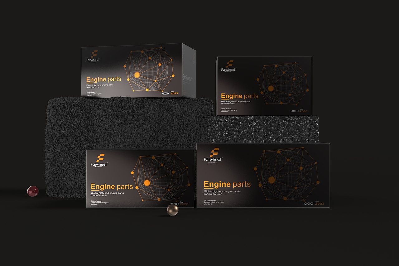 2组发动机引擎汽车零部件通包设计-悟杰品牌视觉设计