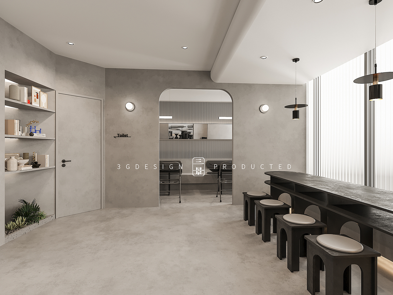 【三景装饰】极简侘寂风咖啡店