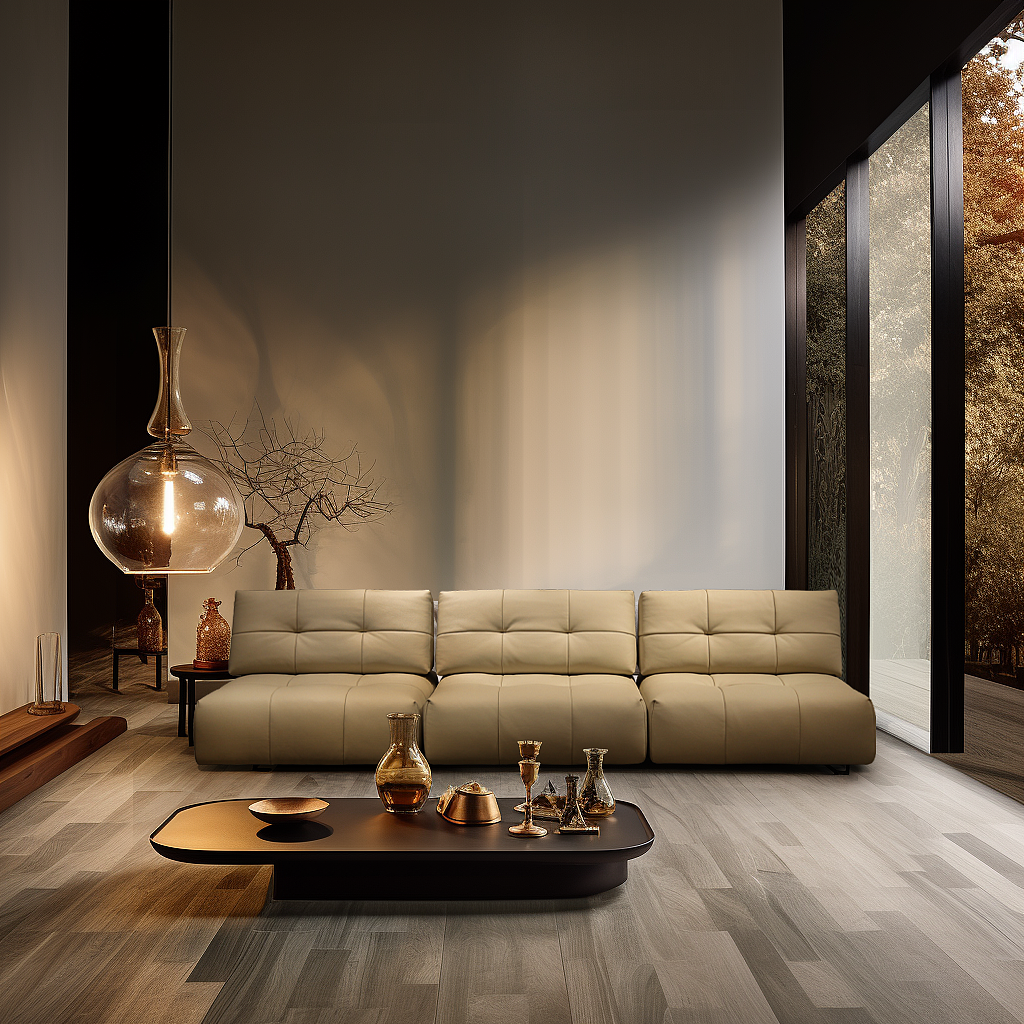 刘丹米黄色沙发