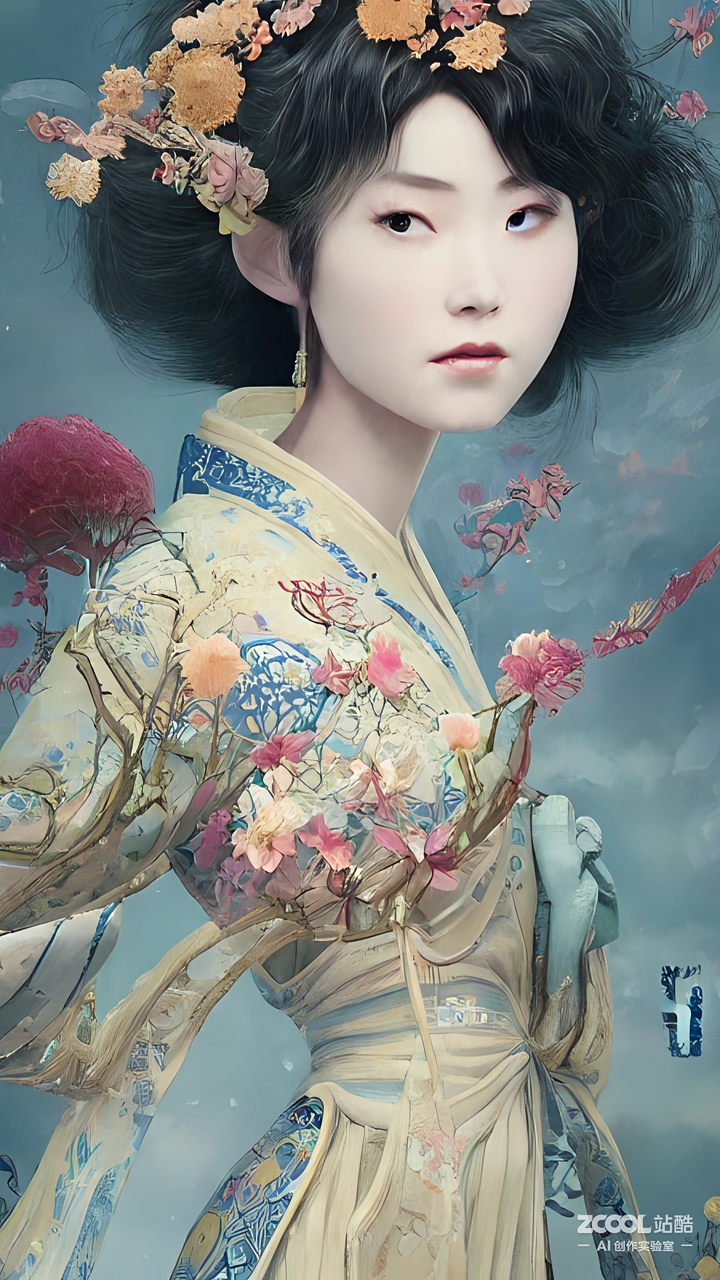 #AI创作实验室#【汉服】【油画X中国画】（图ZMzIxNDM0MTg0） - AI作品 - 站酷设计师xingceng2号原创素材 - 站酷ZCOOL