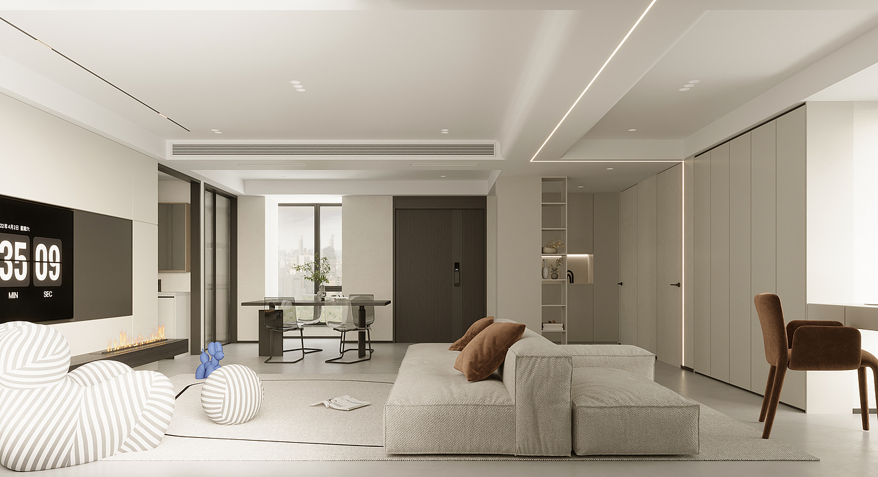 现代极简|奶油|克莱因蓝|重奢|法式奶油|侘寂（图ZMzE5MjA4NTI4） - 建筑/空间 - 站酷设计师一心只为做图人原创素材 - 站酷ZCOOL