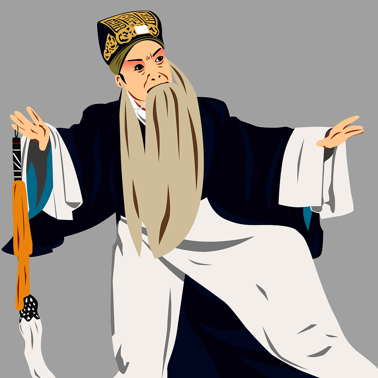 秦腔戏曲插画——葫芦峪(诸葛亮)