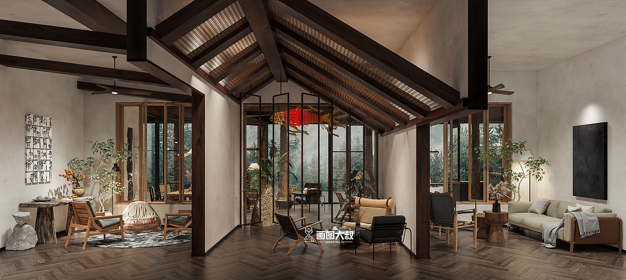 山间主义 餐饮效果图（图ZMzM5NDc3MzQ4） - 家装设计 - 站酷设计师画图大叔原创素材 - 站酷ZCOOL