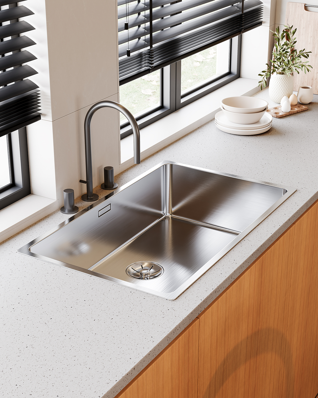 绘感视觉设计 | 中古原木风格客餐厅渲染