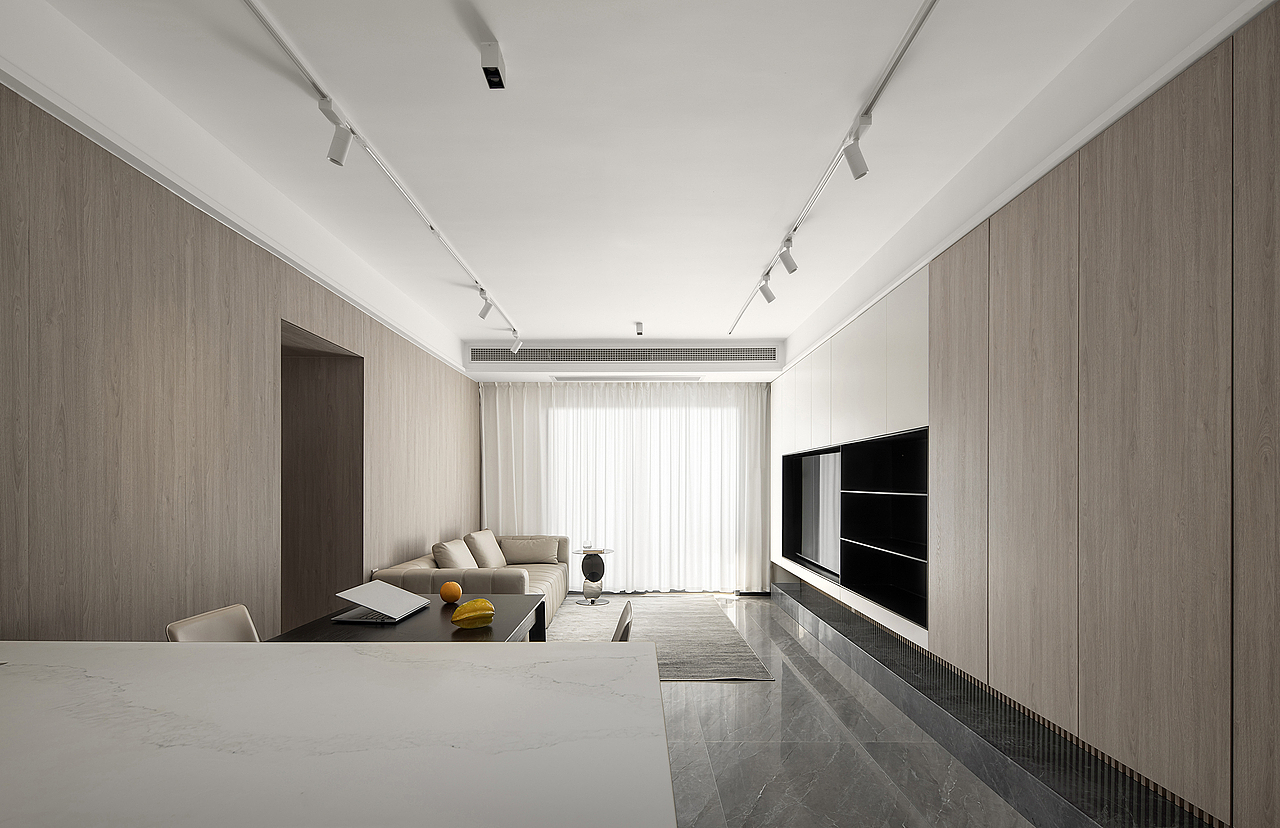 浅灰与原木设计，营造103m²三室一厅静谧感十足居所（图ZMzM0MTIzMjAw） - 家装设计 - 站酷设计师六品设计原创素材 - 站酷ZCOOL