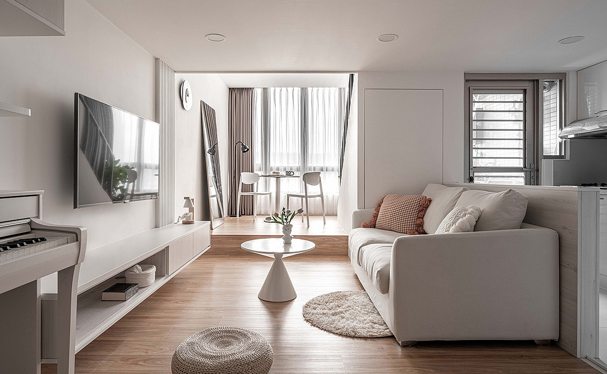 家装设计案例鉴赏—— 60㎡温柔简约独居少女小公寓