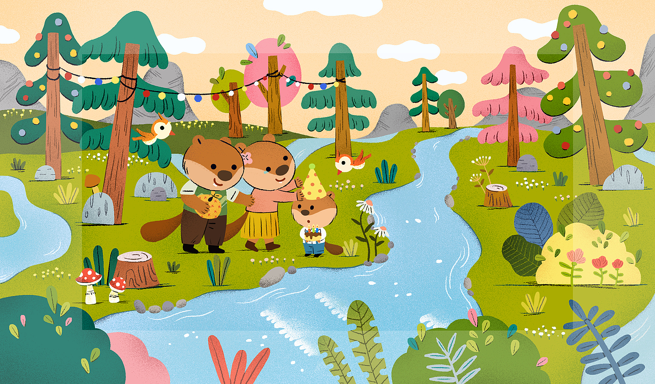 小河狸和小狐狸的绘本（图ZMzE3OTE3MDky） - 绘本 - 站酷设计师李庆丹原创素材 - 站酷ZCOOL