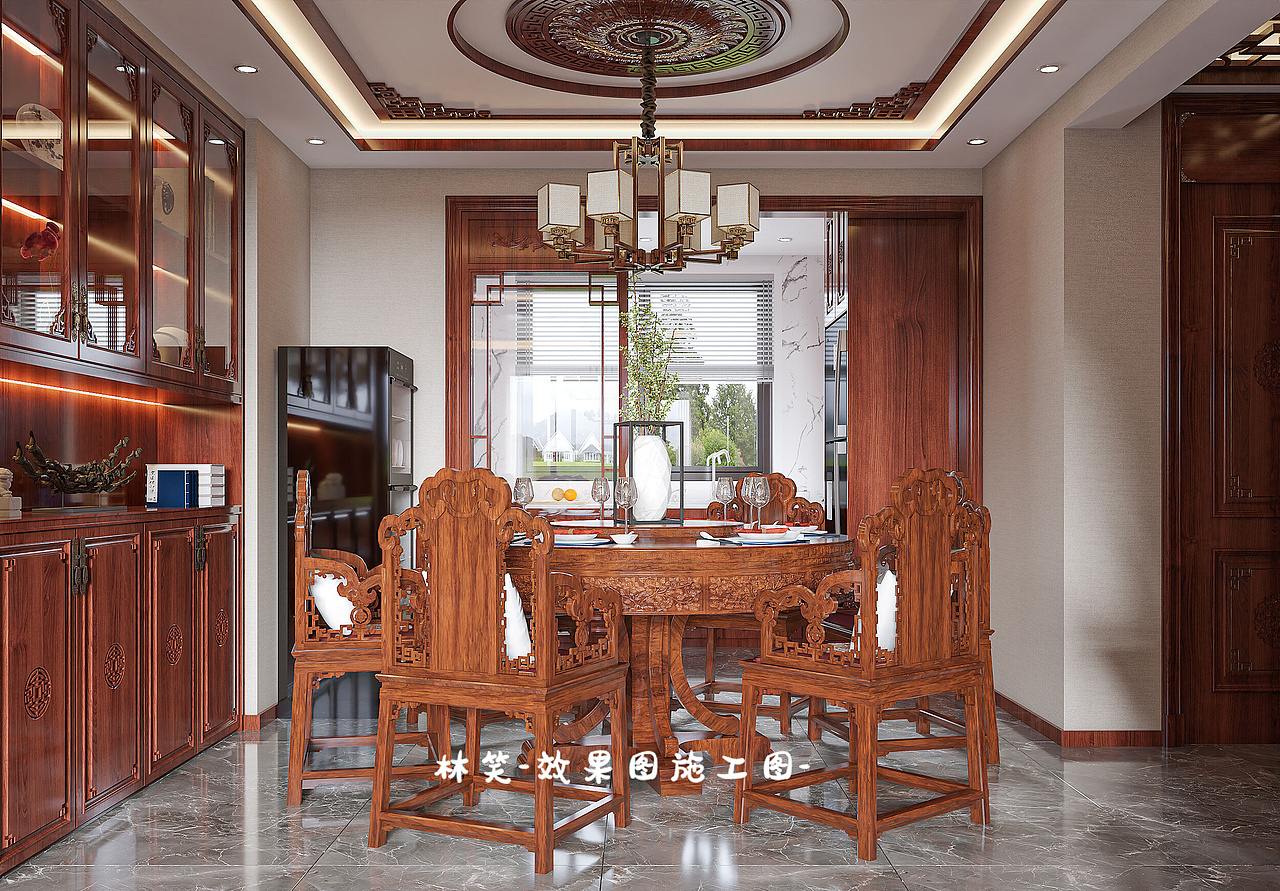 一步一景,一木传家,这才是最美中式红木整装!