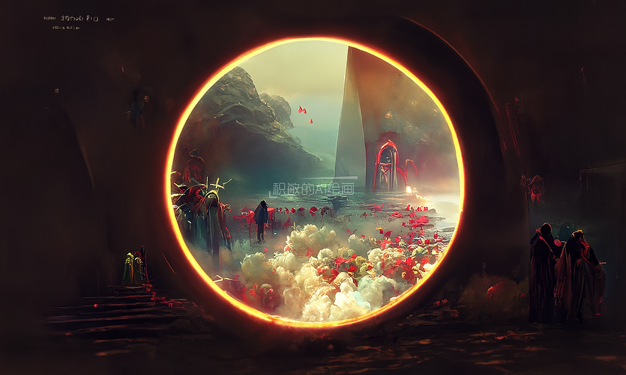 地狱之门·彼岸花  ai人工智能绘画艺术