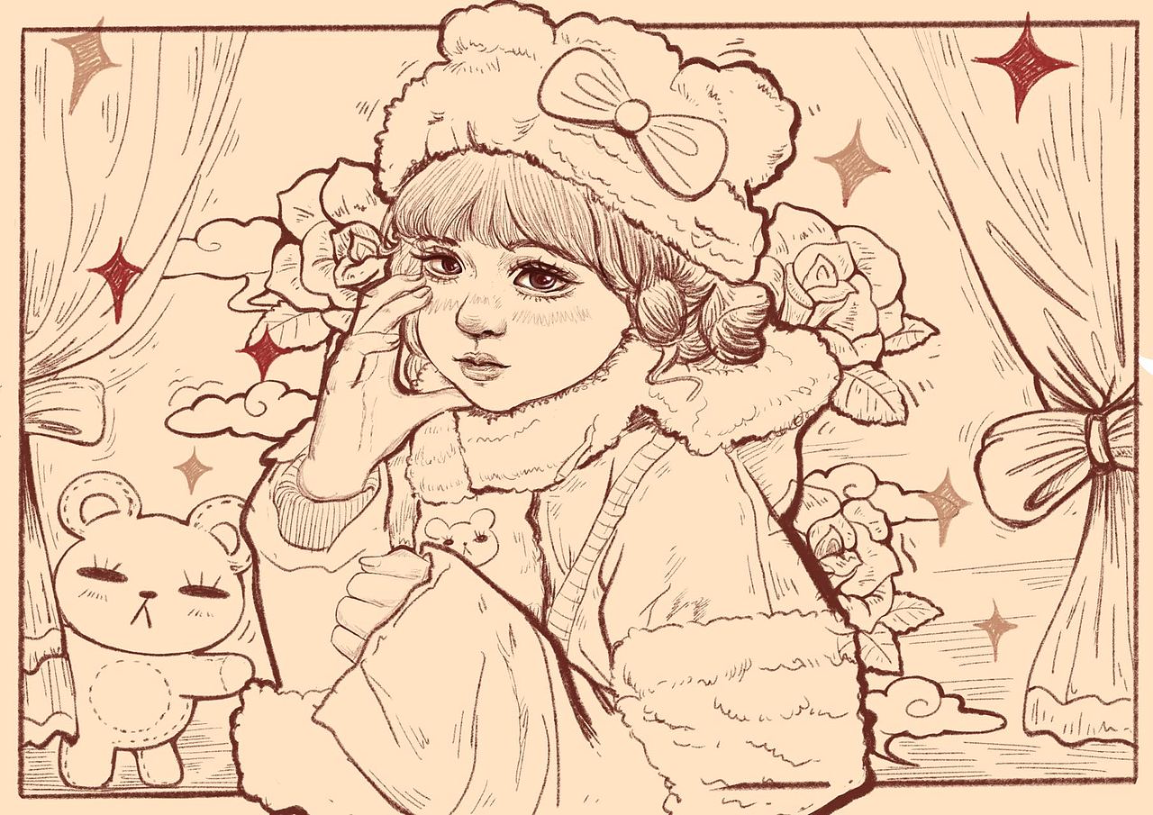 毛绒女孩（图ZMzI5MjkyMDMy） - 商业插画 - 站酷设计师酒木原创素材 - 站酷ZCOOL
