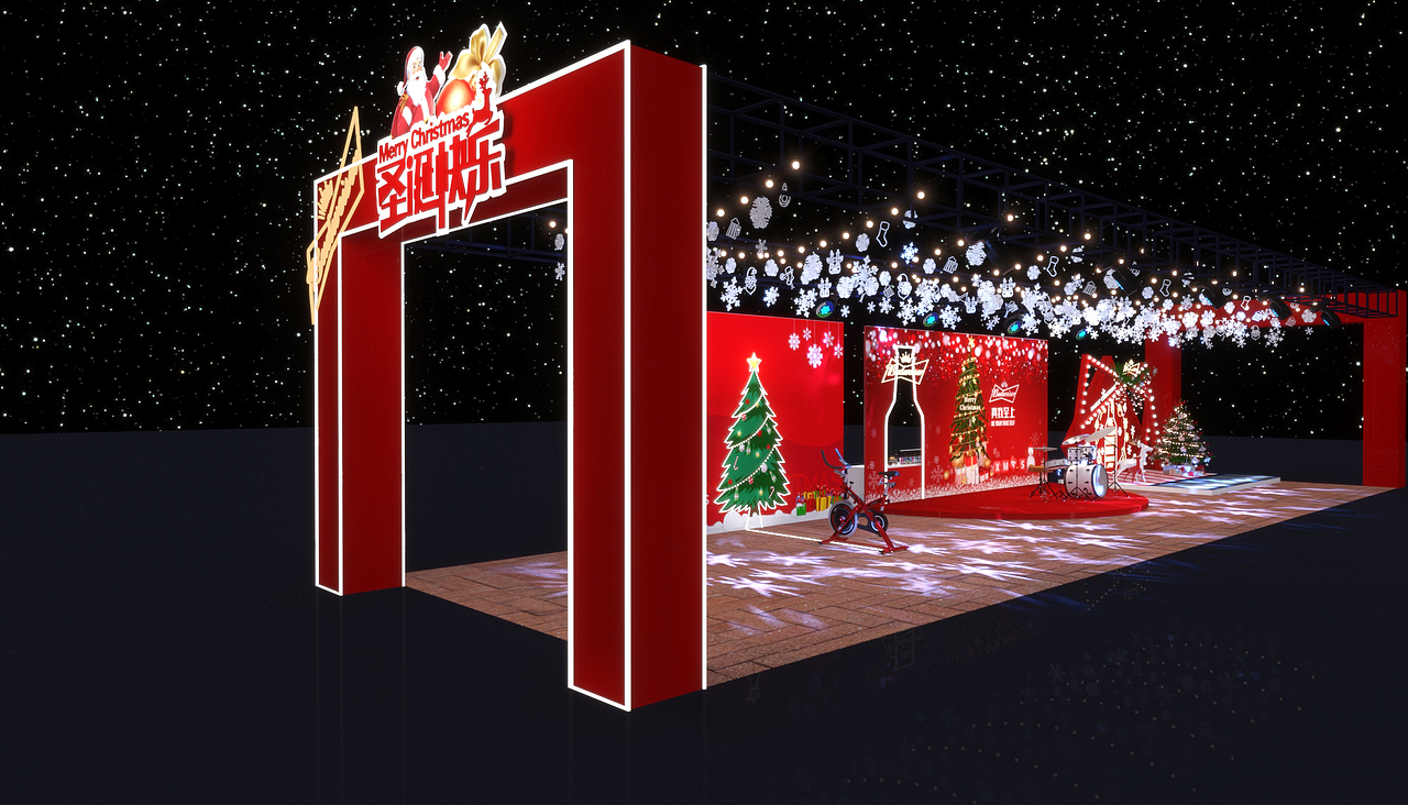 百威啤酒圣诞活动（图ZMzMzNTEzODg4） - 场景 - 站酷设计师小小小云之原创素材 - 站酷ZCOOL