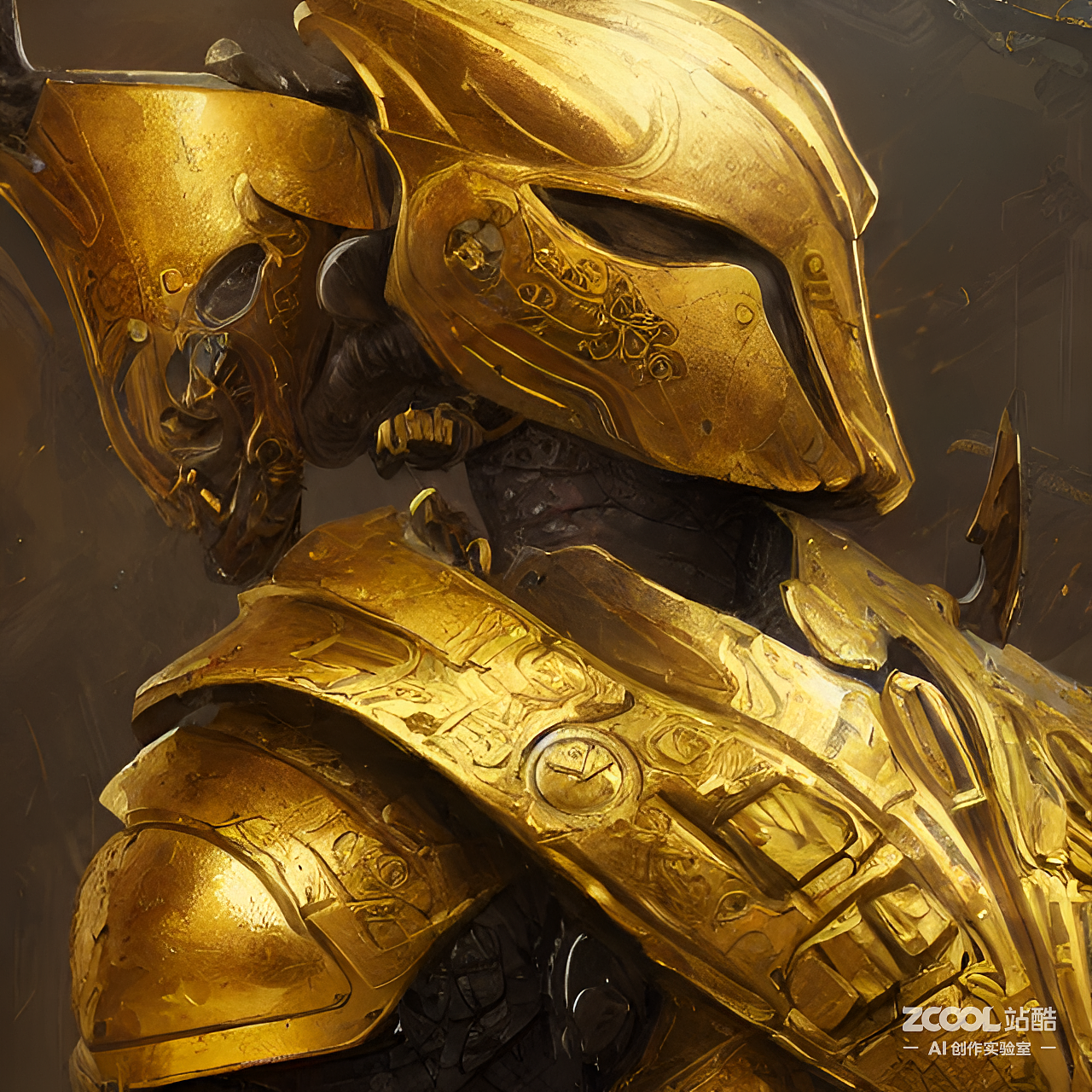 #AI創(chuàng)作實驗室#佛，黃金戰(zhàn)甲（圖ZMzIzNTMxODMy） - AI作品 - 站酷設(shè)計師lalia原創(chuàng)素材 - 站酷ZCOOL