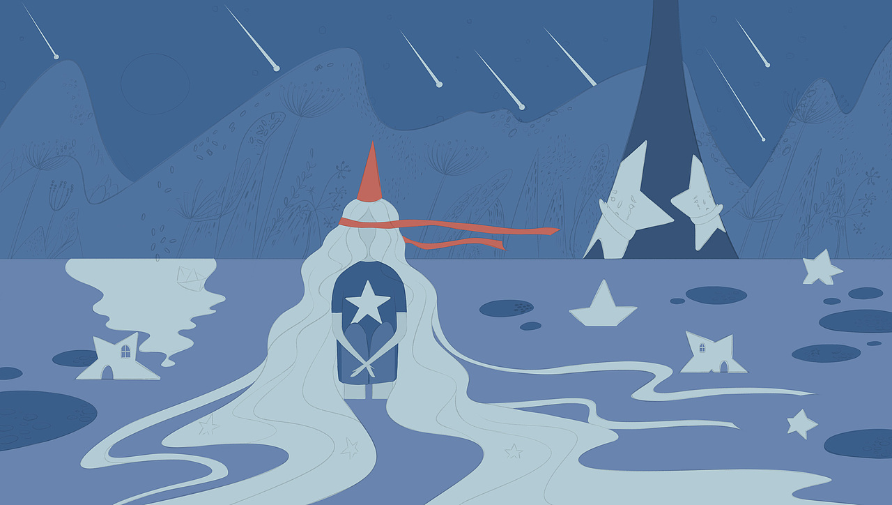 星星掉进了湖里