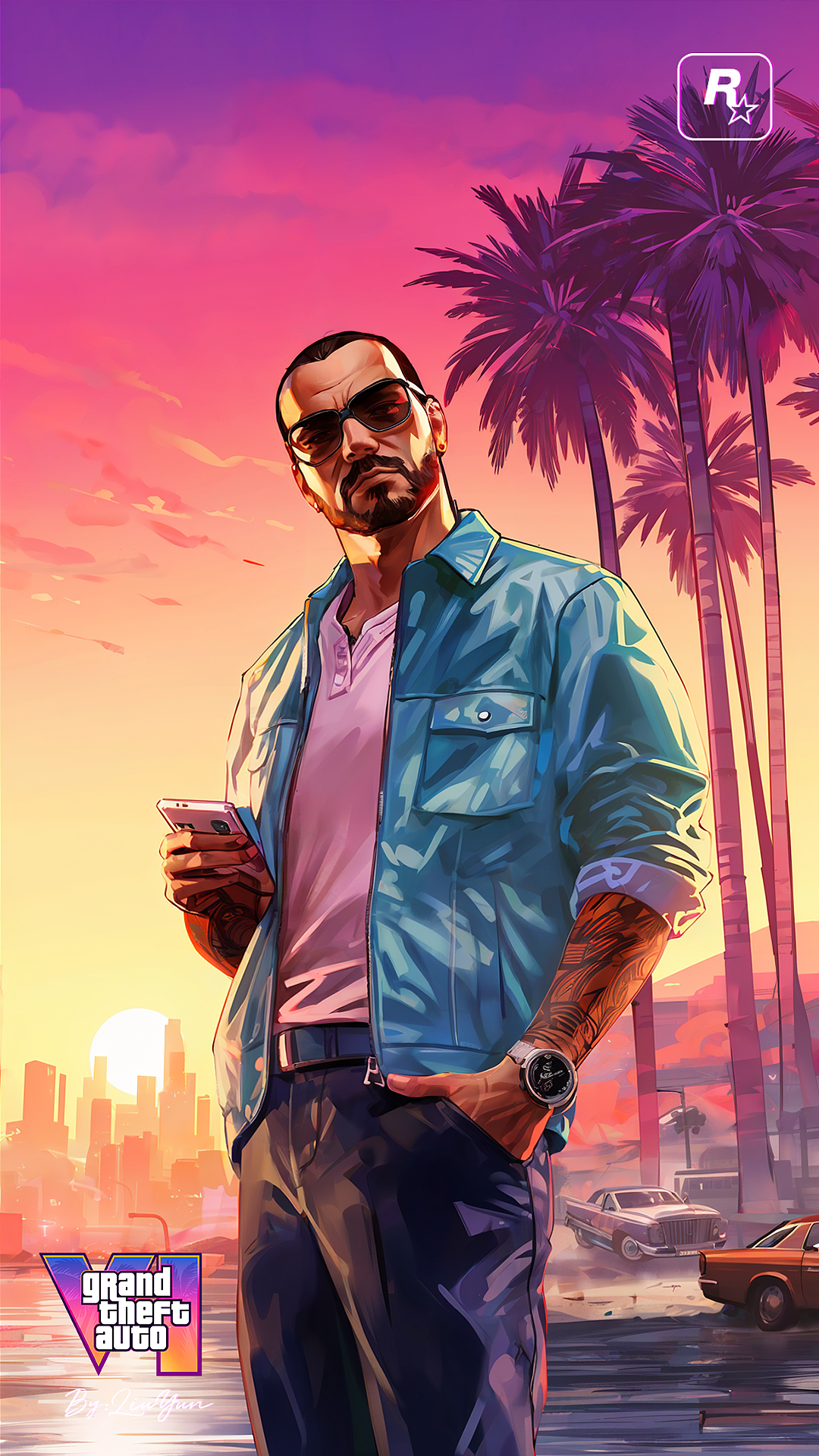 我花了3天,用AI制作了一套GTA6壁纸!(图ZMzU3MDIwOTY0) - AI作品 - 站酷设计师黄彬AIGC原创素材 - 站酷ZCOOL