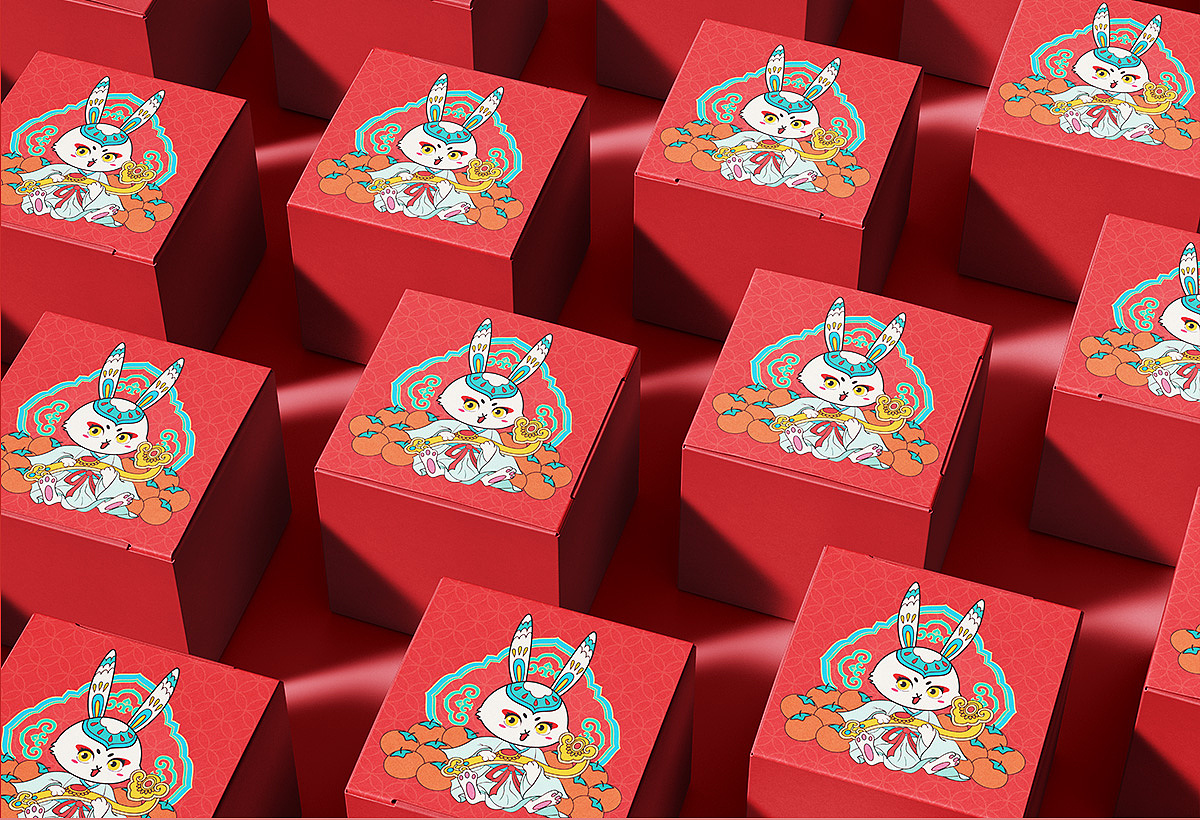 兔年贺图-《柿柿如意》（图ZMzI3ODA0NTEy） - 新锐潮流插画 - 站酷设计师Rechryya原创素材 - 站酷ZCOOL