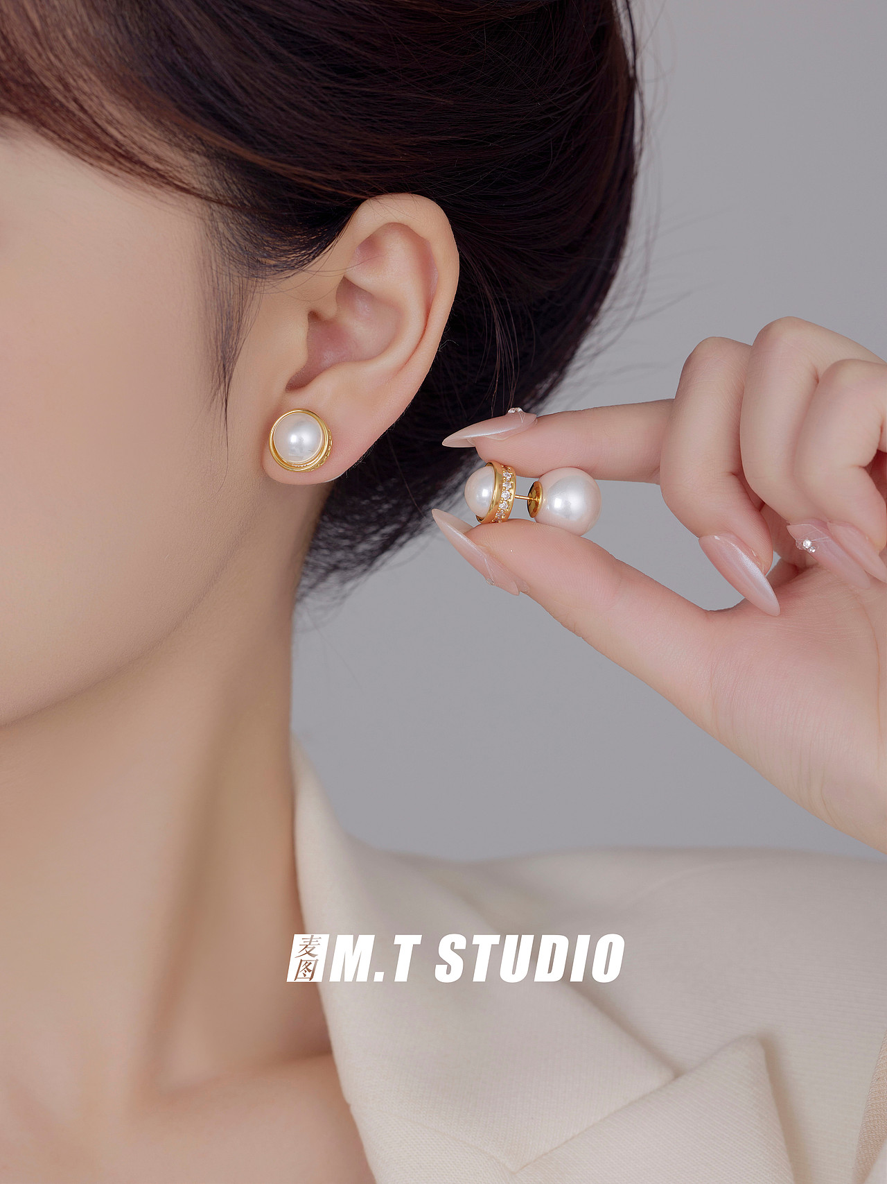 饰品拍摄小众耳饰无头风模特拍照珍珠饰品耳钉模特拍摄